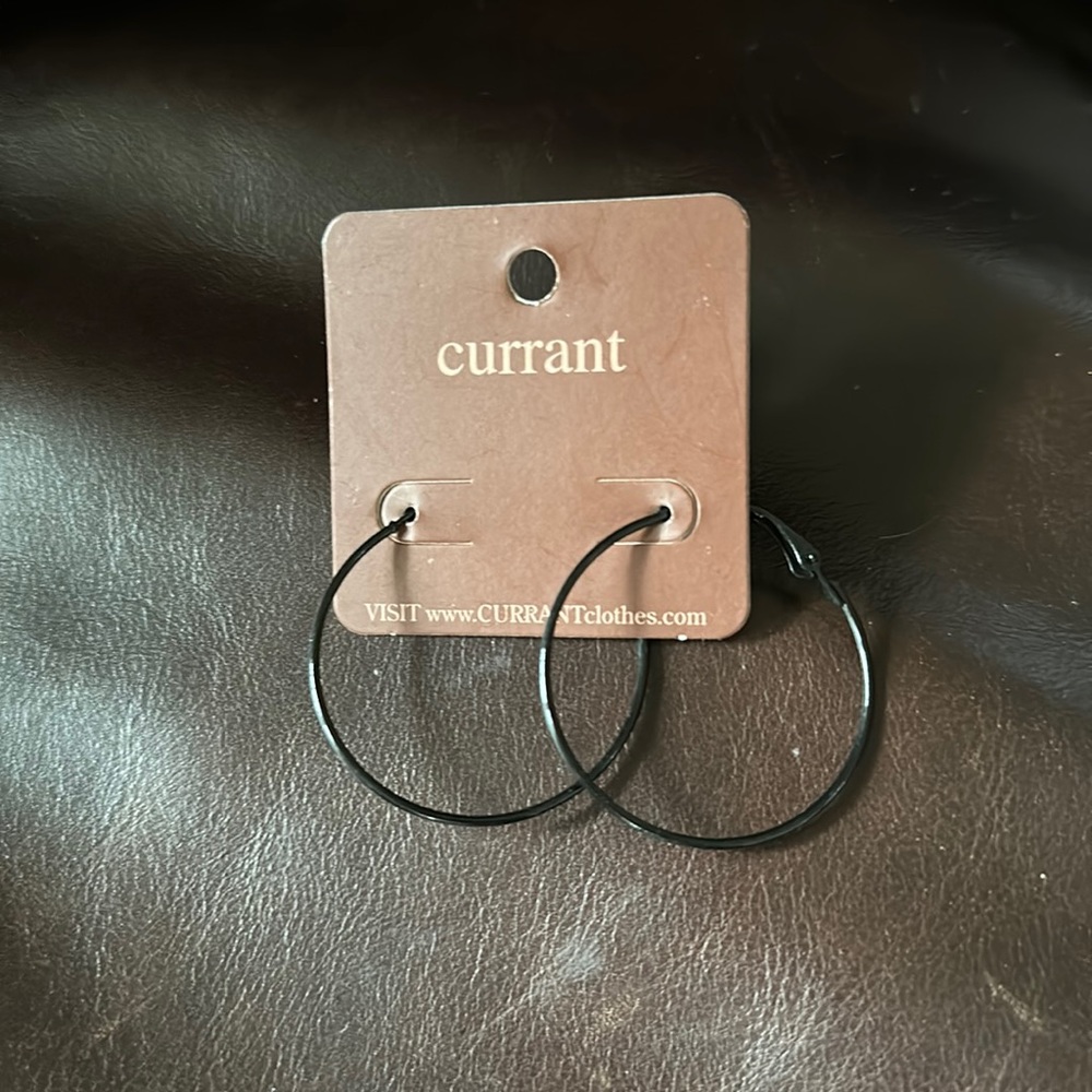 🌞3/$20 Black Metal Hoops Pierced Earrings